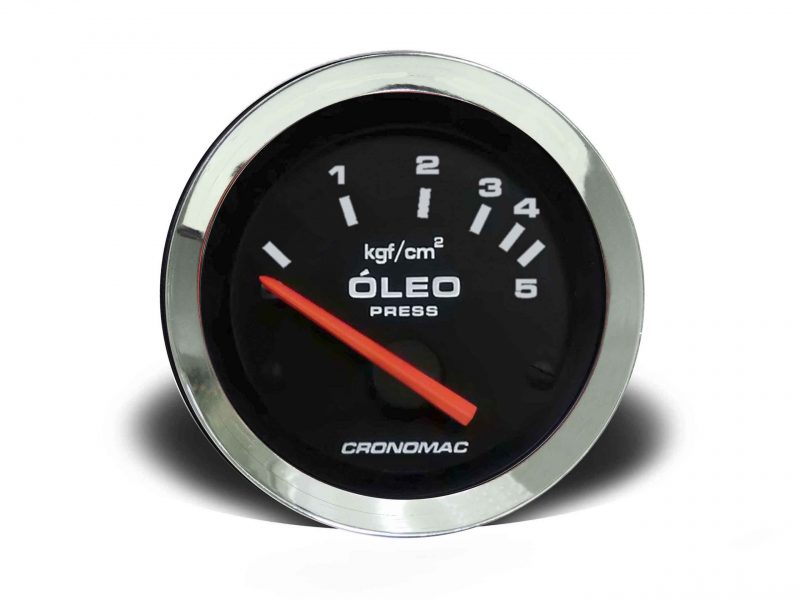 Manômetro Óleo 52mm Elétrico 5kg Croma - Preto