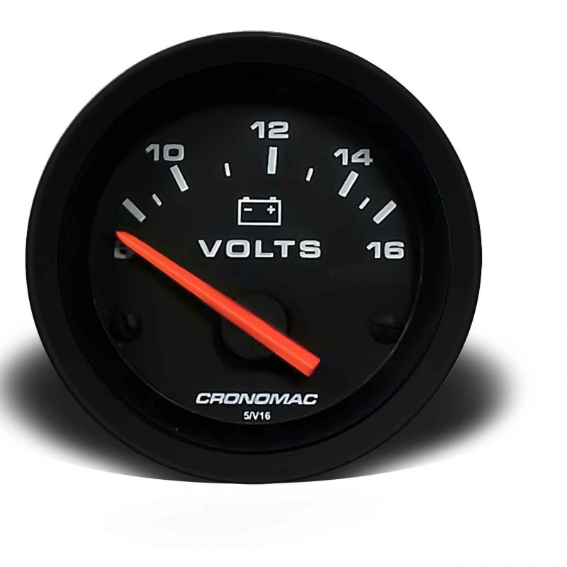 Voltímetro 52mm 12V Street - Preto
