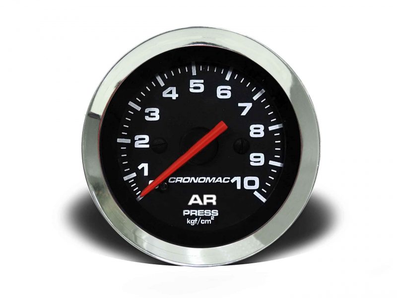 Manômetro Pressão Ar 52mm Mecânico 10Kg Croma -  Preto