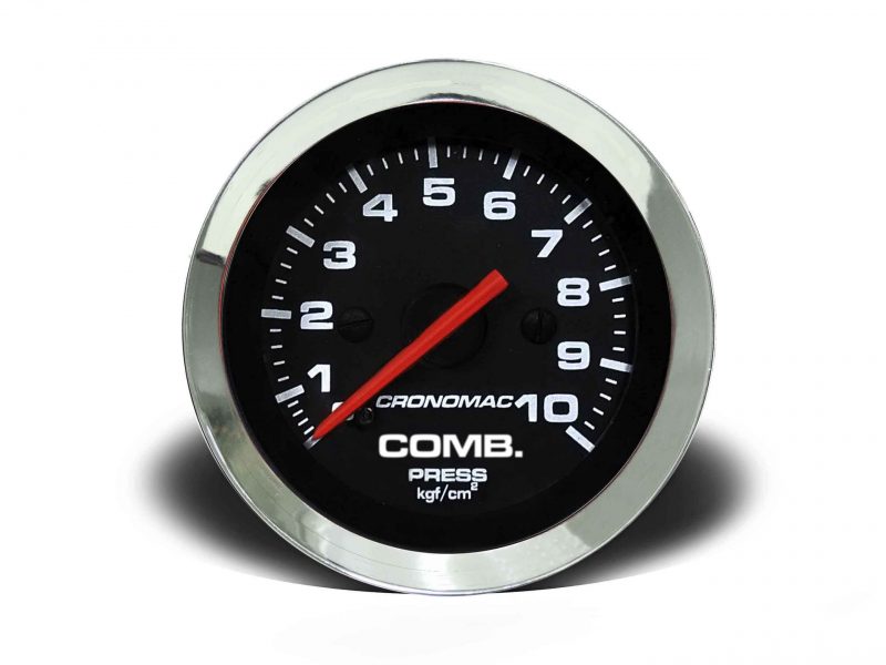 Manômetro Pressão Combustível 60mm Mecânico 10kg Croma - Preto