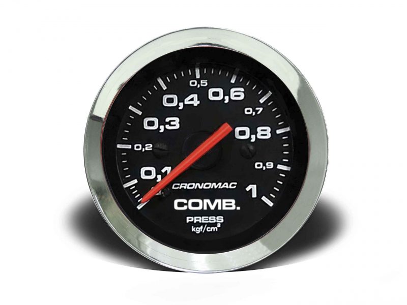Manômetro Pressão Combustível 52mm Mecânico 1kg Croma - Preto