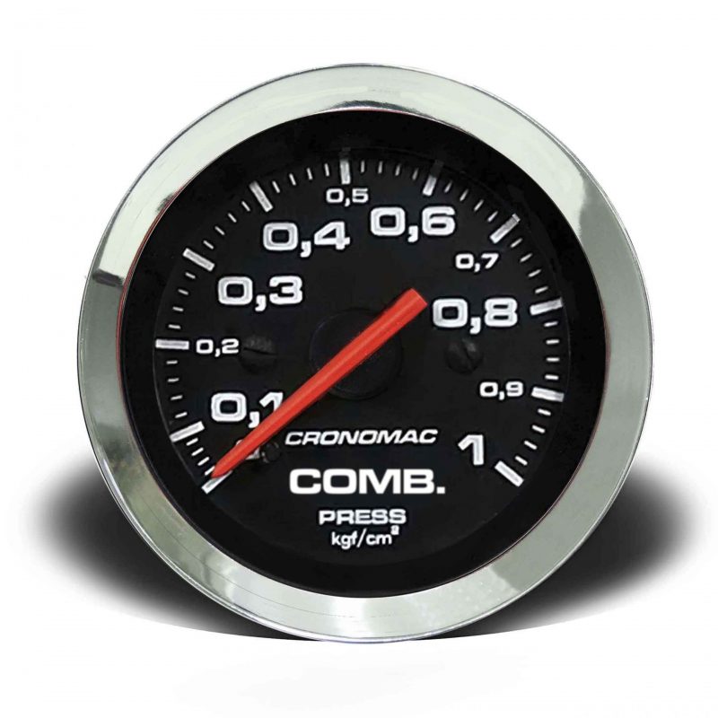 Manômetro Pressão Combustível 52mm Mecânico 1kg Croma - Preto