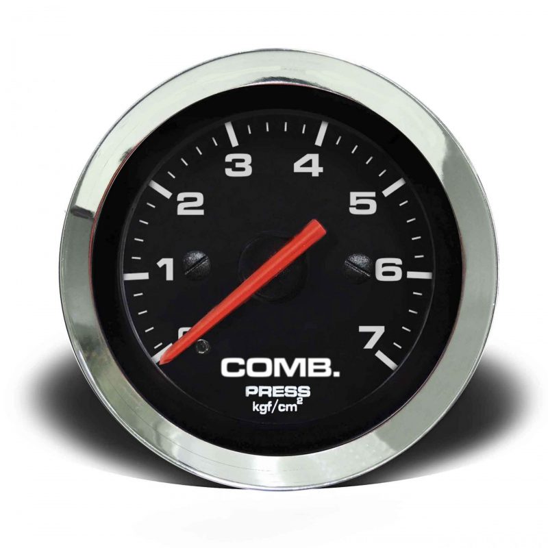 Manômetro Pressão Combustível 52mm Mecânico 7kg Croma - Preto