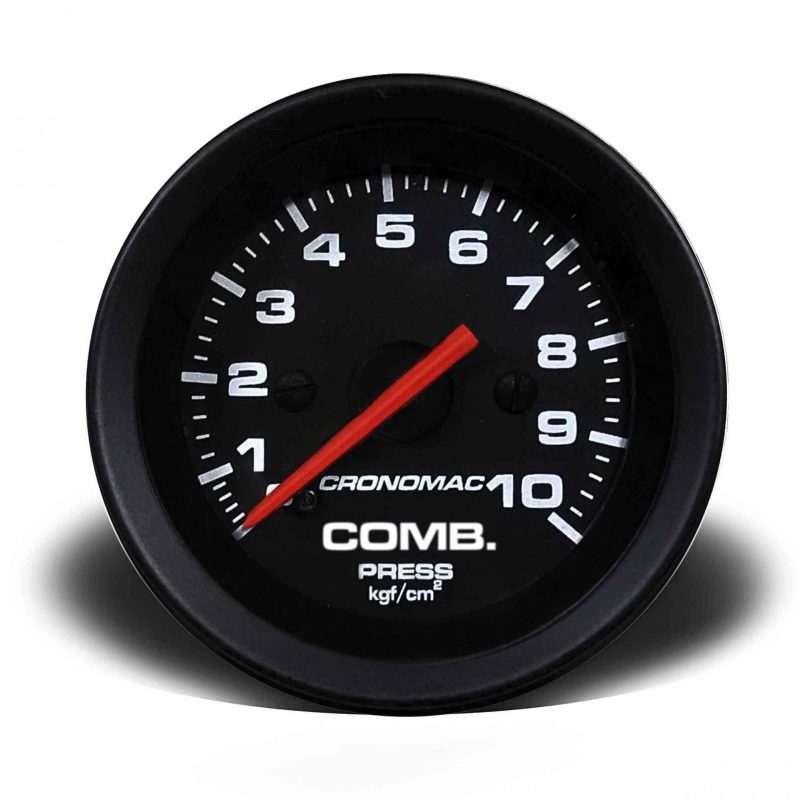 Manômetro Pressão Combustível 52mm Mecânico 10kg Street - Preto