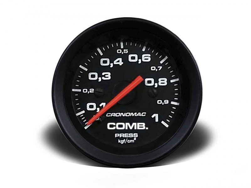 Manômetro Pressão Combustível 52mm Mecânico 1kg Street -Preto