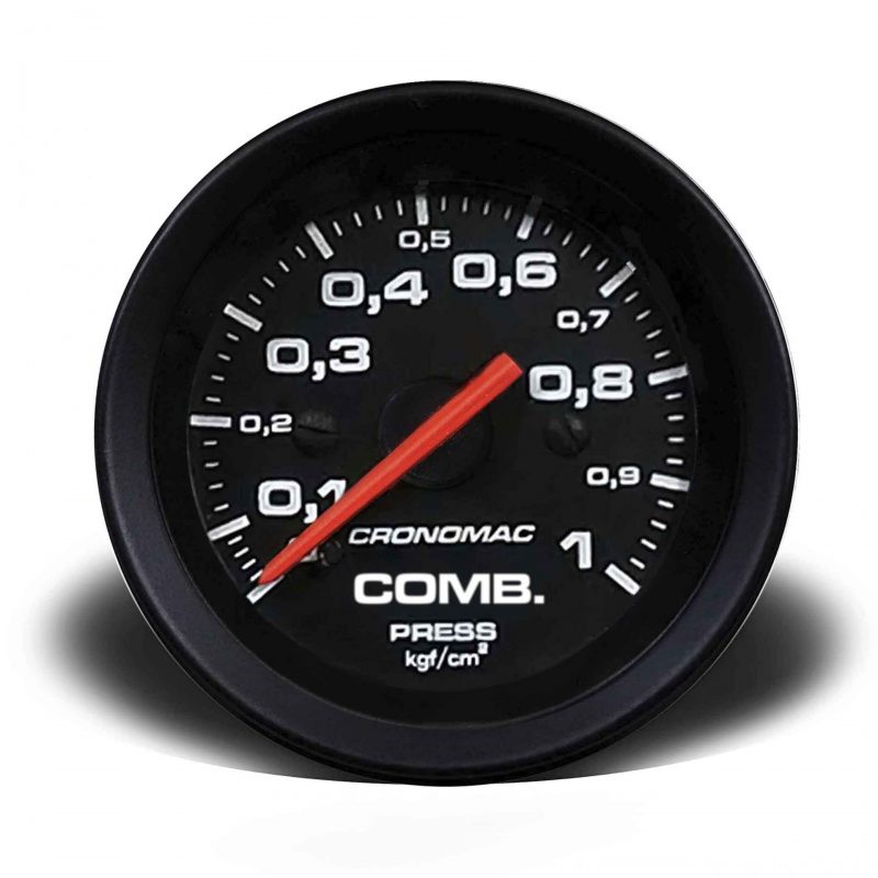 Manômetro Pressão Combustível 52mm Mecânico 1kg Street -Preto