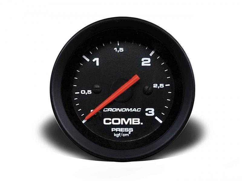 Manômetro Pressão Combustível 52mm Mecânico 3kg Street - Preto