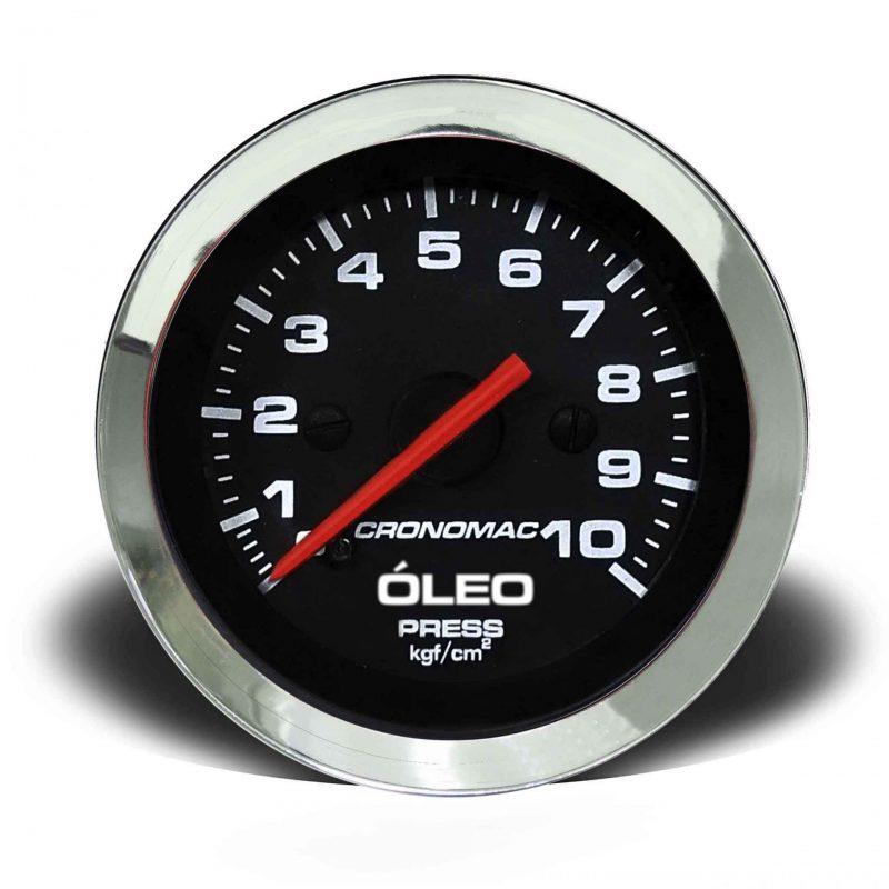 Manômetro Óleo 60mm Mecânico 10kg Croma - Preto