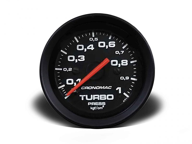 Manômetro Pressão Turbo 52mm Mecânico 1kg Street - Preto
