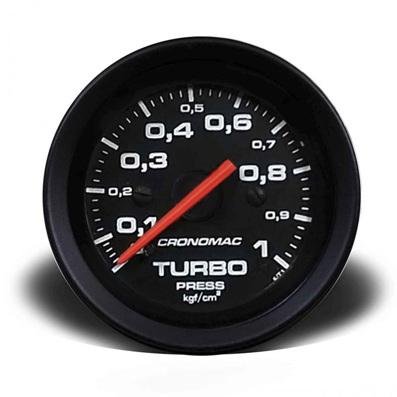 Manômetro Pressão Turbo 52mm Mecânico 1kg Street - Preto