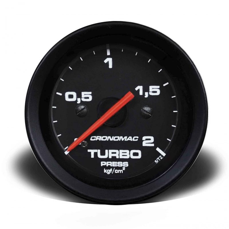 Manômetro Pressão Turbo 60mm Mecânico 2kg Street - Preto