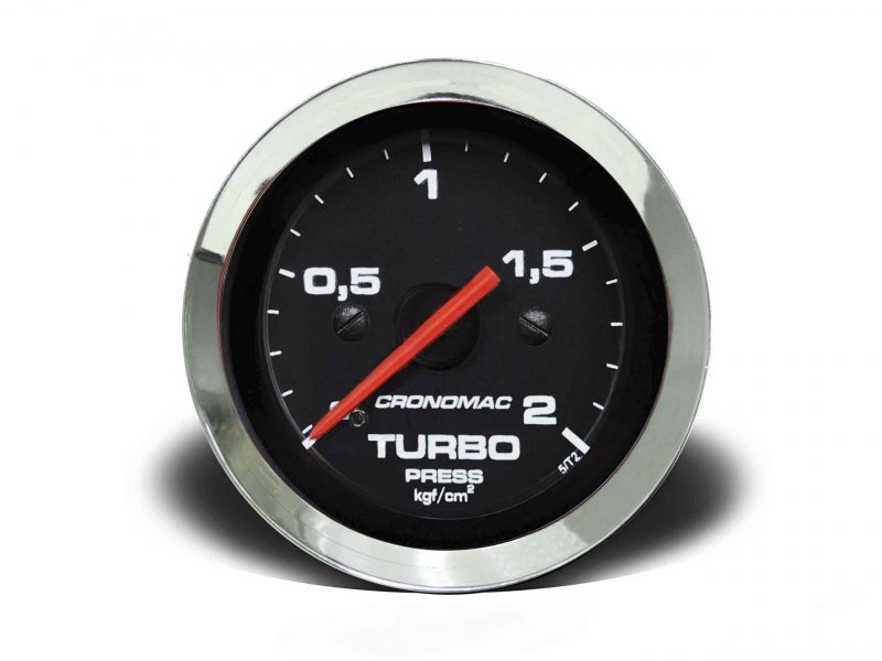 Manômetro Pressão Turbo 52mm Mecânico 2kg Croma - Preto