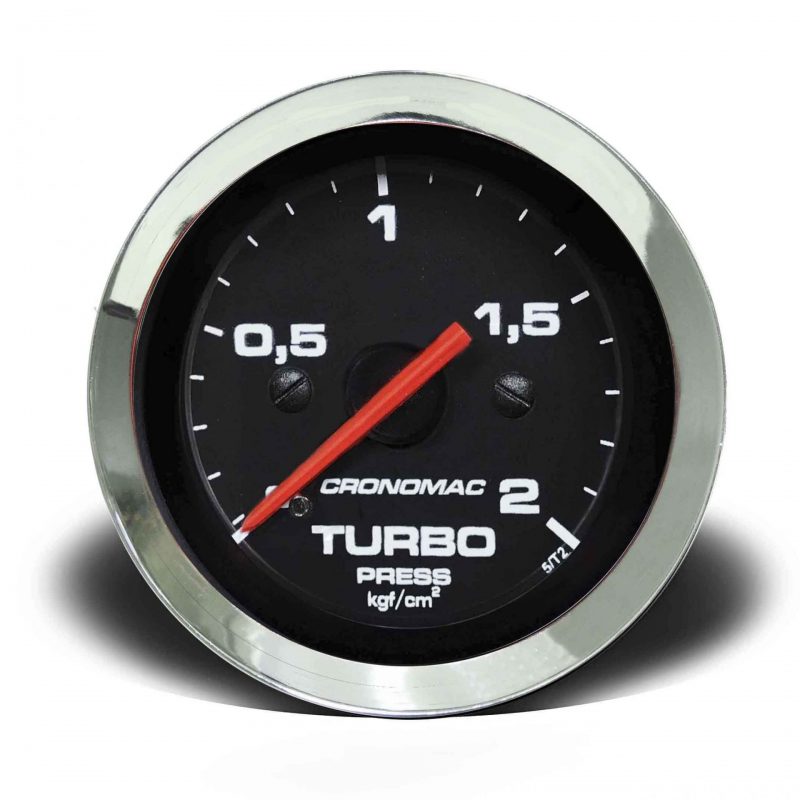 Manômetro Pressão Turbo 52mm Mecânico 2kg Croma - Preto