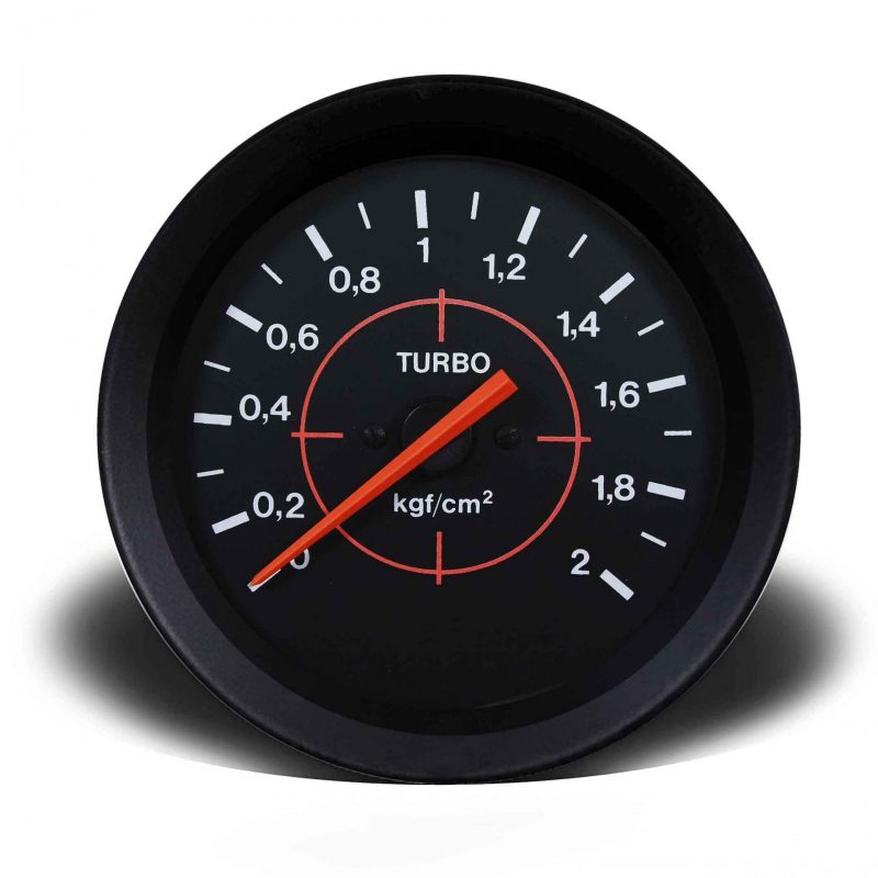Manômetro Pressão Turbo 100mm Mecânico 2kg Street - Preto