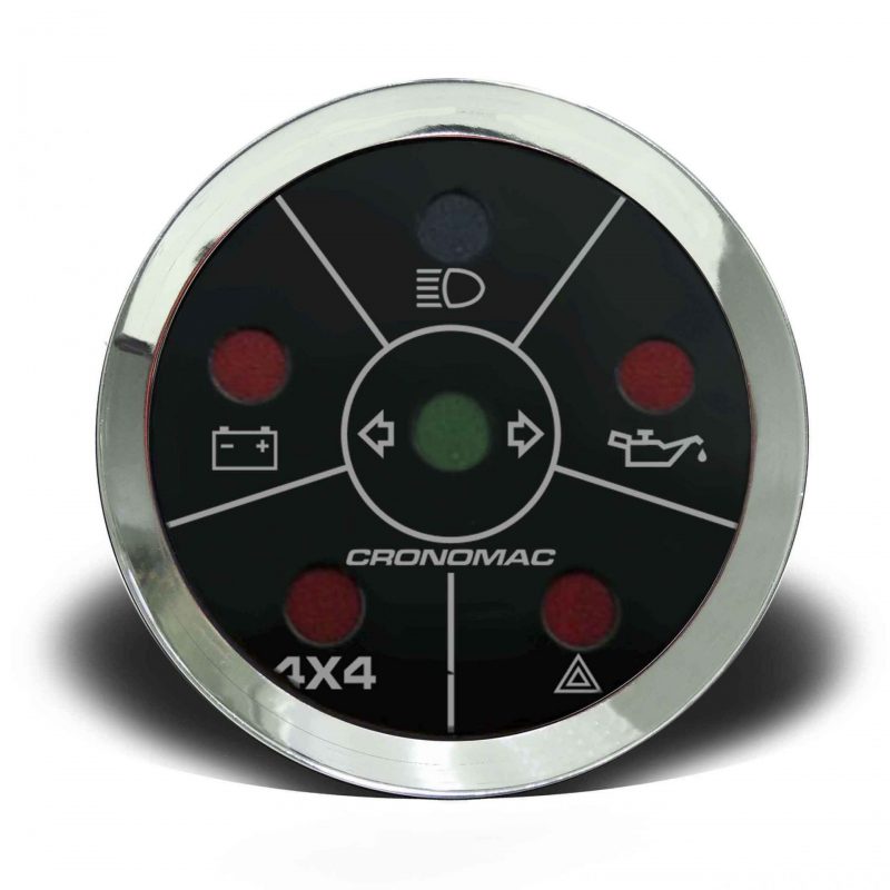 Sinaleira 52mm Elétrica 4x4 Croma - Preto