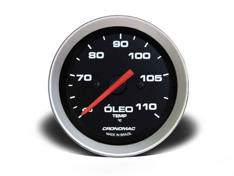 Termômetro Mecânico 60mm Óleo 5 metros Sport Preto
