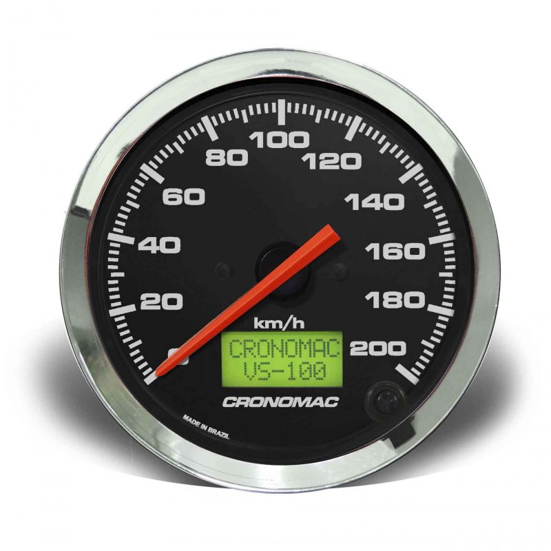 Velocímetro 100mm Eletrônico  200kmh Display Digital Croma - Preto