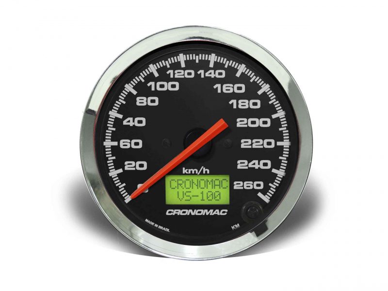 Velocímetro 100mm Eletrônico  260kmh Display Digital Croma - Preto