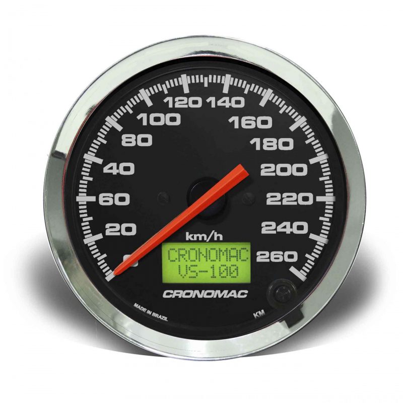 Velocímetro 100mm Eletrônico  260kmh Display Digital Croma - Preto