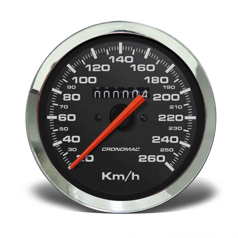 Velocímetro 85mm Mecânico 260kmh Croma - Preto W 0.5