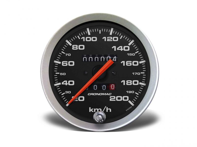 Velocímetro 100mm Mecânico 200kmh Sport - 2 hodômetros W 0.5