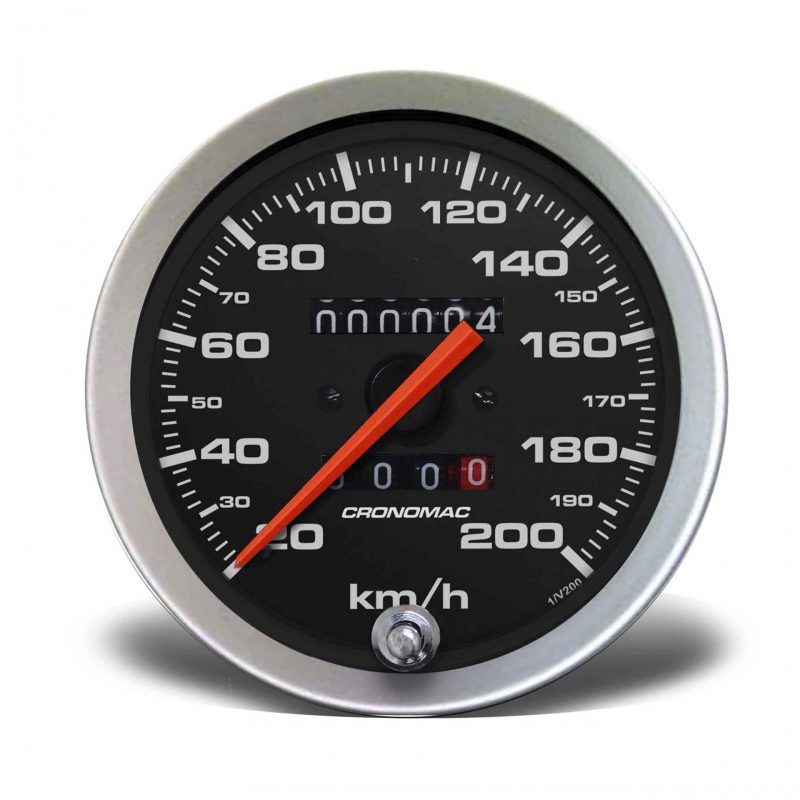Velocímetro 100mm Mecânico 200kmh Sport - 2 hodômetros W 0.5