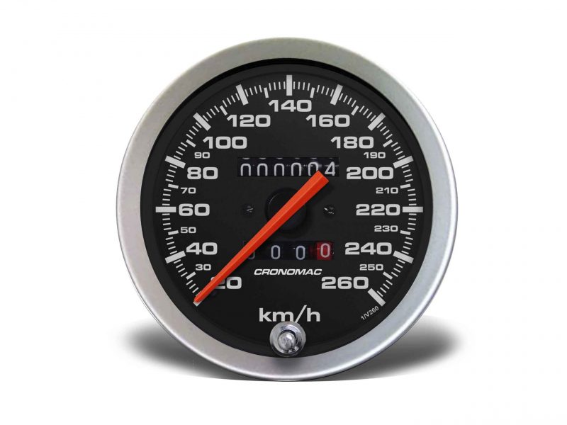 Velocímetro 100mm Mecânico 260kmh Sport - 2 hodômetros W 0.5