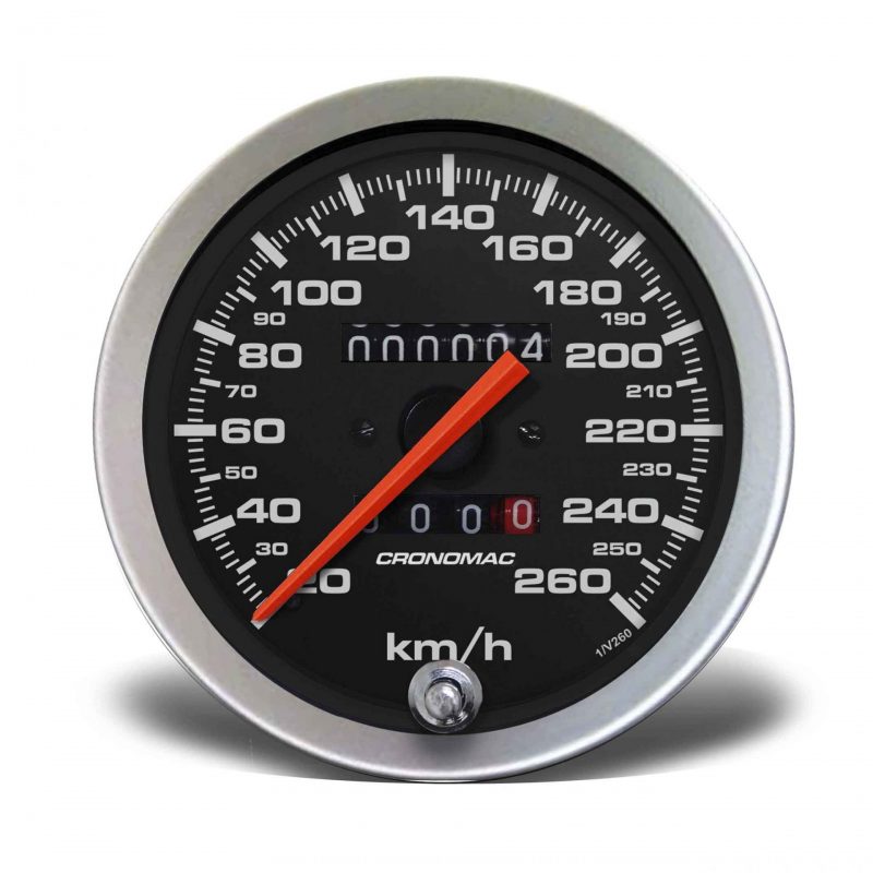 Velocímetro 100mm Mecânico 260kmh Sport - 2 hodômetros W 0.5
