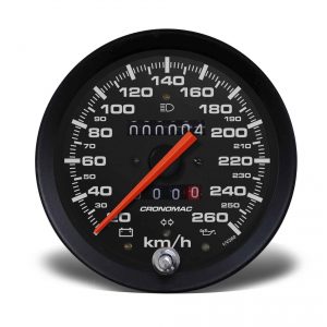 Velocímetro 100mm Mecânico 260kmh Street - Preto 2 hodômetros com sinaleira W 0.5