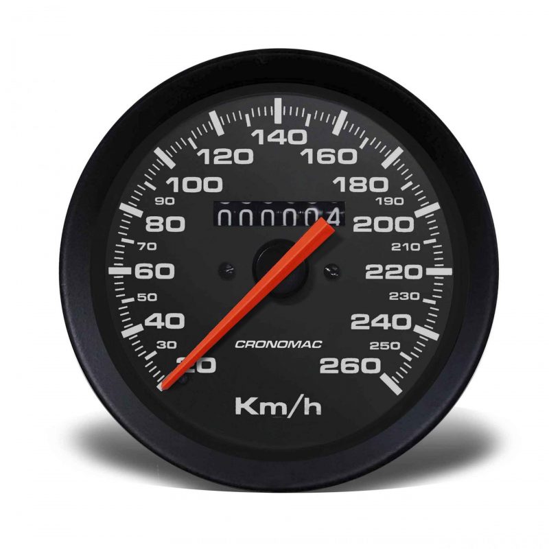 Velocímetro 100mm Mecânico 260kmh Street - Preto W 0.5