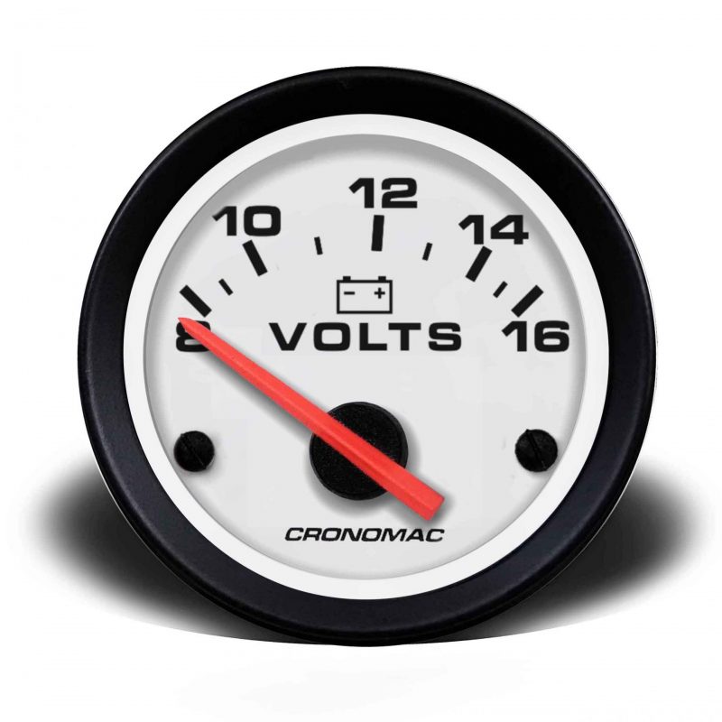 Voltimetro 60mm 12V Street - Branco
