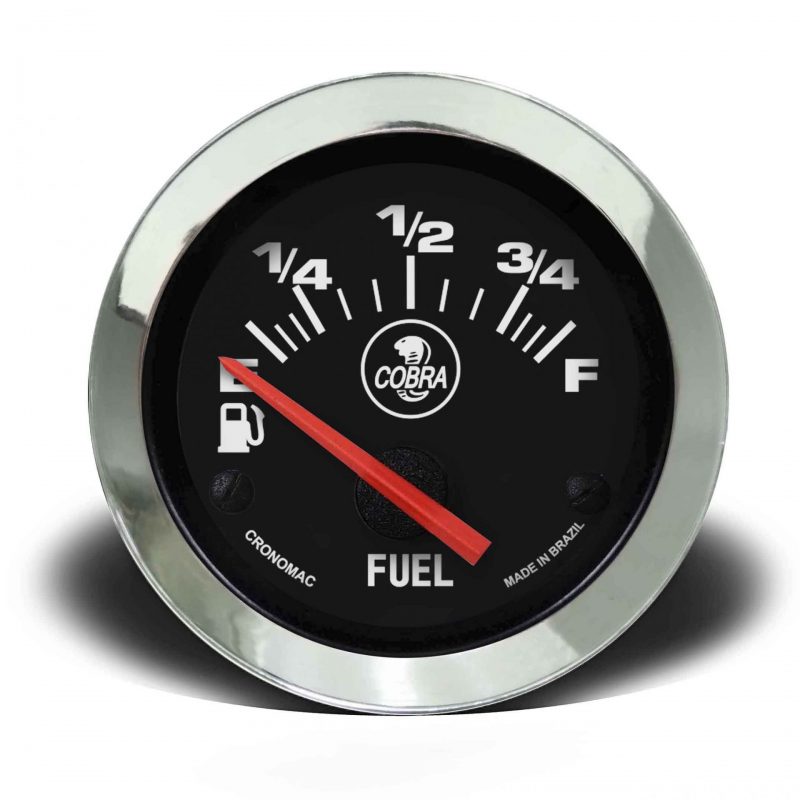 Indicador de Nível de Combustível 52mm Elétrico Cobra - Preto