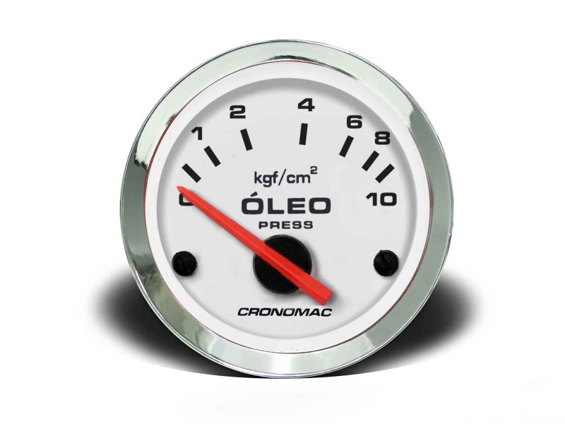 Manômetro Óleo 52mm Elétrico 10kg Croma - Branco