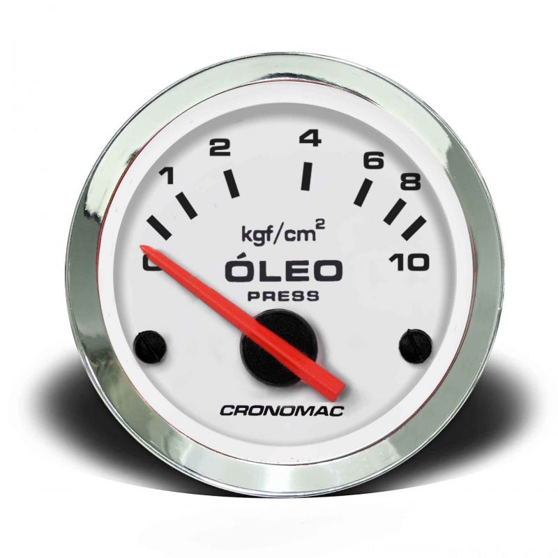 Manômetro Óleo 52mm Elétrico 10kg Croma - Branco