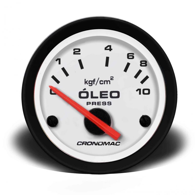Manômetro Óleo 52mm Elétrico 10kg Street - Branco