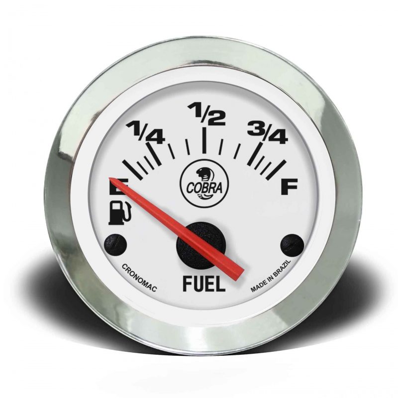 Indicador de Nível de Combustível 52mm Elétrico Cobra - Branco
