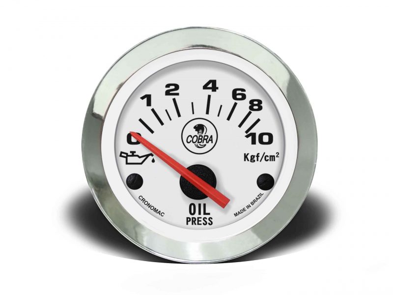 Manômetro Óleo 52mm Elétrico 10kg Cobra - Branco