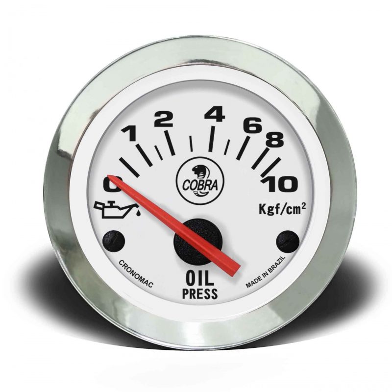 Manômetro Óleo 52mm Elétrico 10kg Cobra - Branco