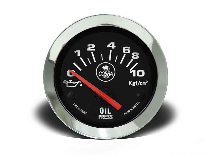 Manômetro Óleo 52mm Elétrico 10kg Cobra - Preto