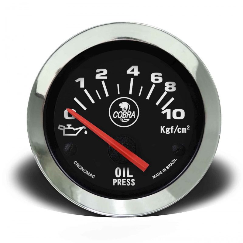 Manômetro Óleo 52mm Elétrico 10kg Cobra - Preto