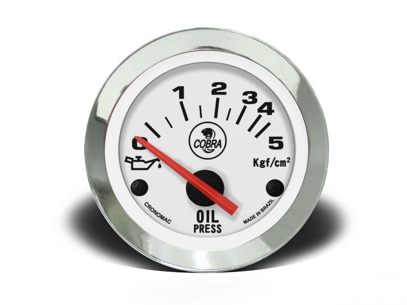 Manômetro Óleo 52mm Elétrico 5kg Cobra - Branco