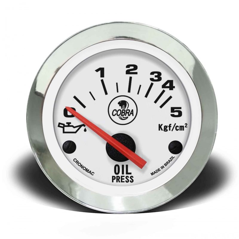 Manômetro Óleo 52mm Elétrico 5kg Cobra - Branco