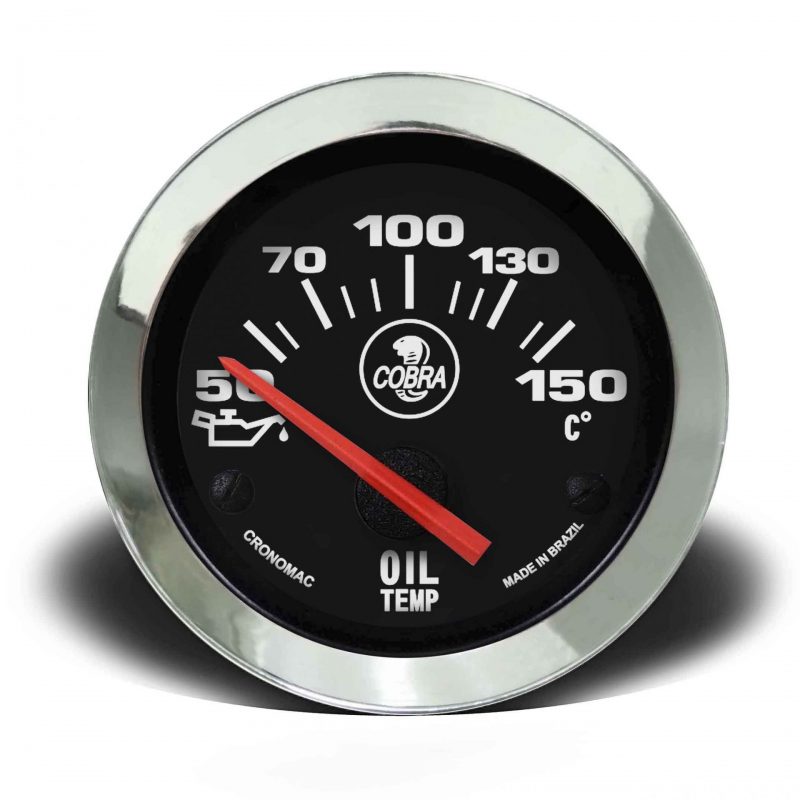 Termômetro Elétrico 52mm Óleo Cobra - Preto