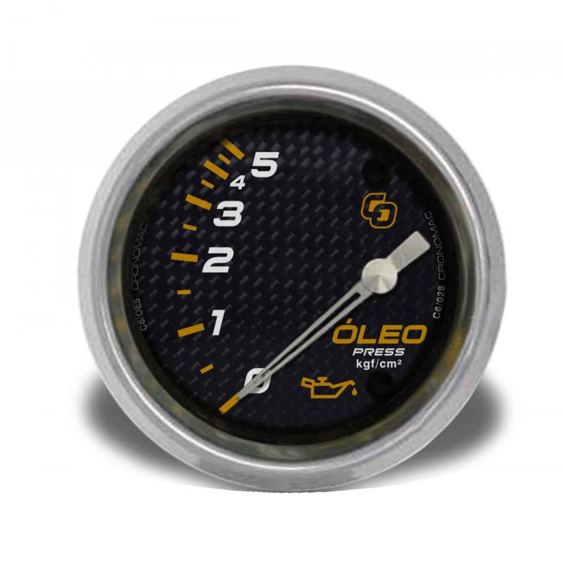 Manômetro Óleo 60mm Elétrico 5kg Carbono