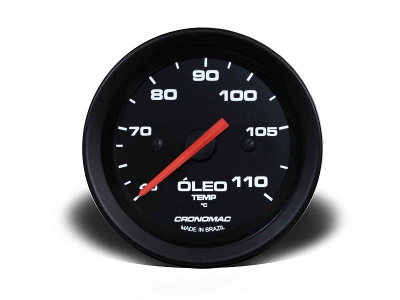 Termômetro Mecânico 52mm Óleo 5 metros Street - Preto