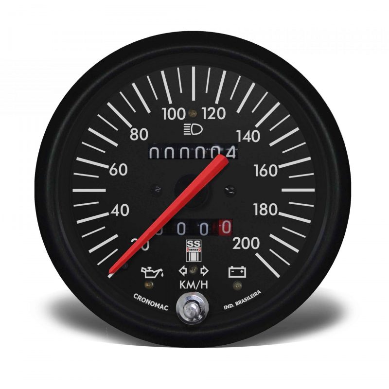 Velocímetro 100mm Mecânico  200km/h SS 2 hodômetros com sinaleira