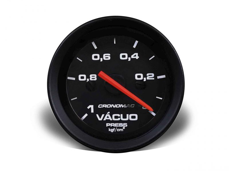 Manômetro Vácuo 60mm Mecânico Street - Preto s/ Faixa