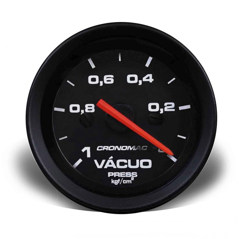 Manômetro Vácuo 60mm Mecânico Street - Preto s/ Faixa