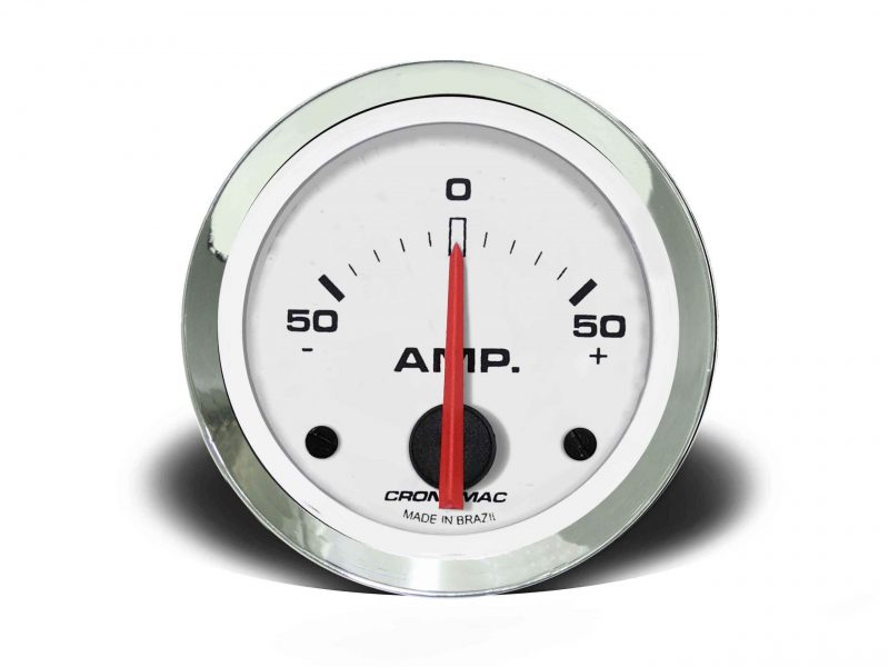 Amperimetro 52mm CROMA Branco
