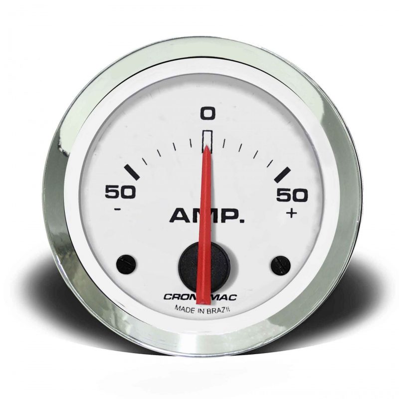Amperimetro 52mm CROMA Branco